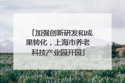 加强创新研发和成果转化，上海市养老科技产业园开园